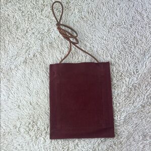 AMIACALVA canvas pouchette bag in burgundy made in Japan